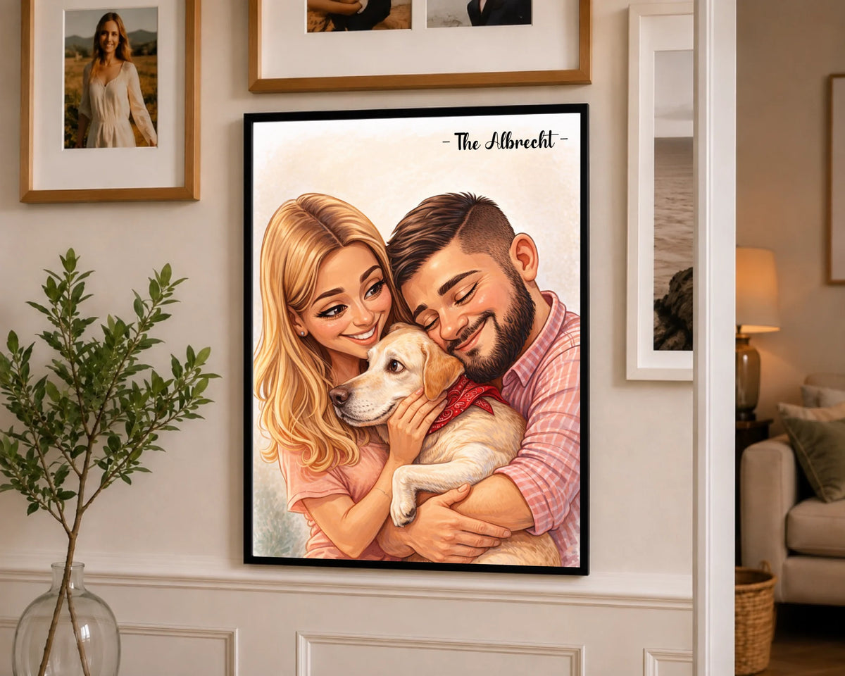 Familienporträt im Cartoon-Stil nach Foto, Ansicht 11
