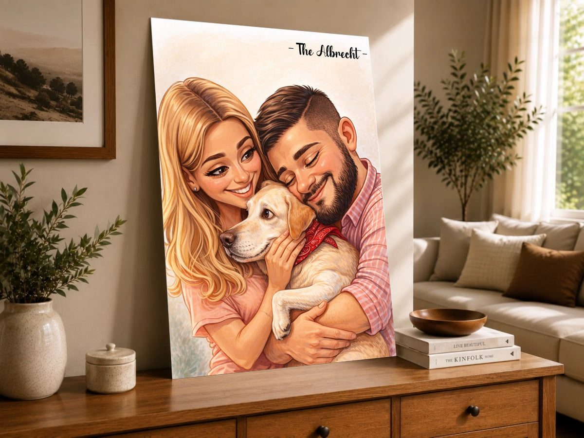 Familienporträt im Cartoon-Stil nach Foto, Ansicht 3