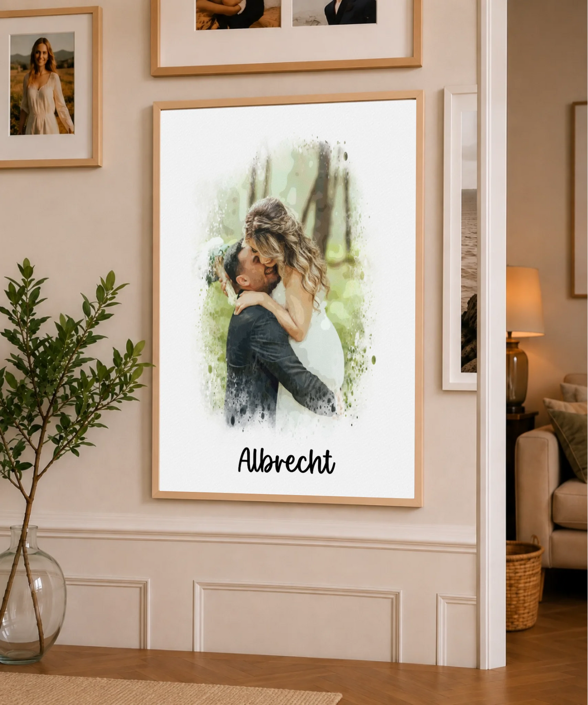 Familien-Aquarellporträt nach Foto, Ansicht 14