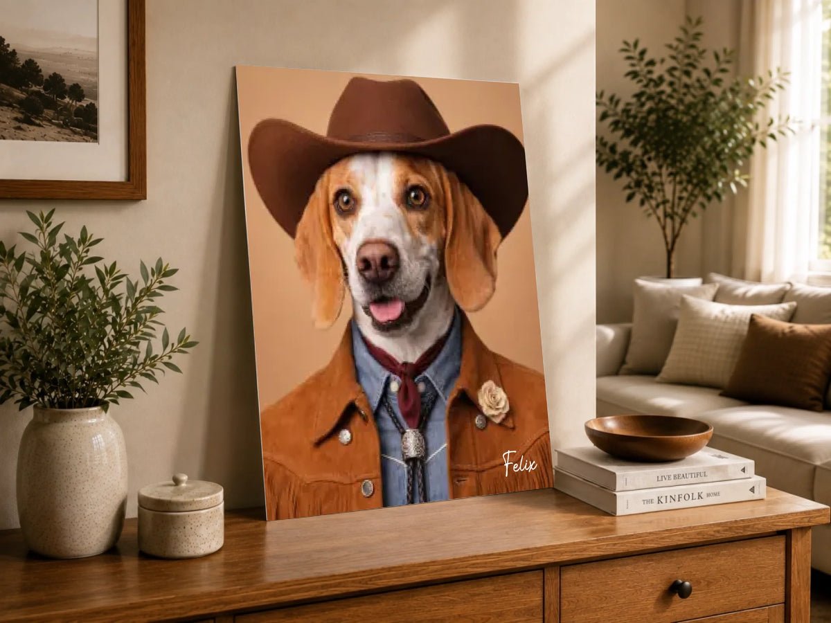 Cowboy-Haustierporträt, Ansicht 2