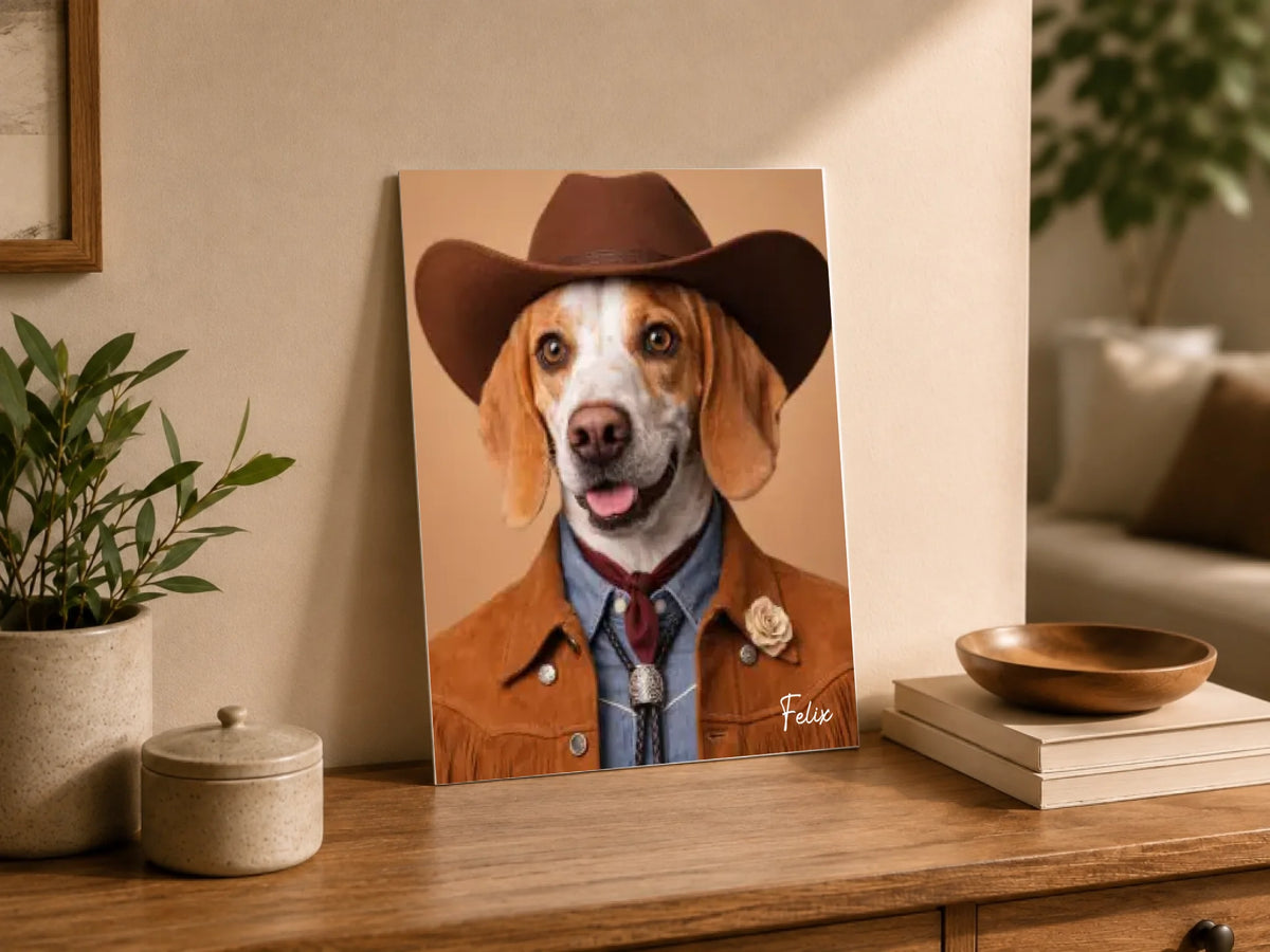 Cowboy-Haustierporträt, Ansicht 4