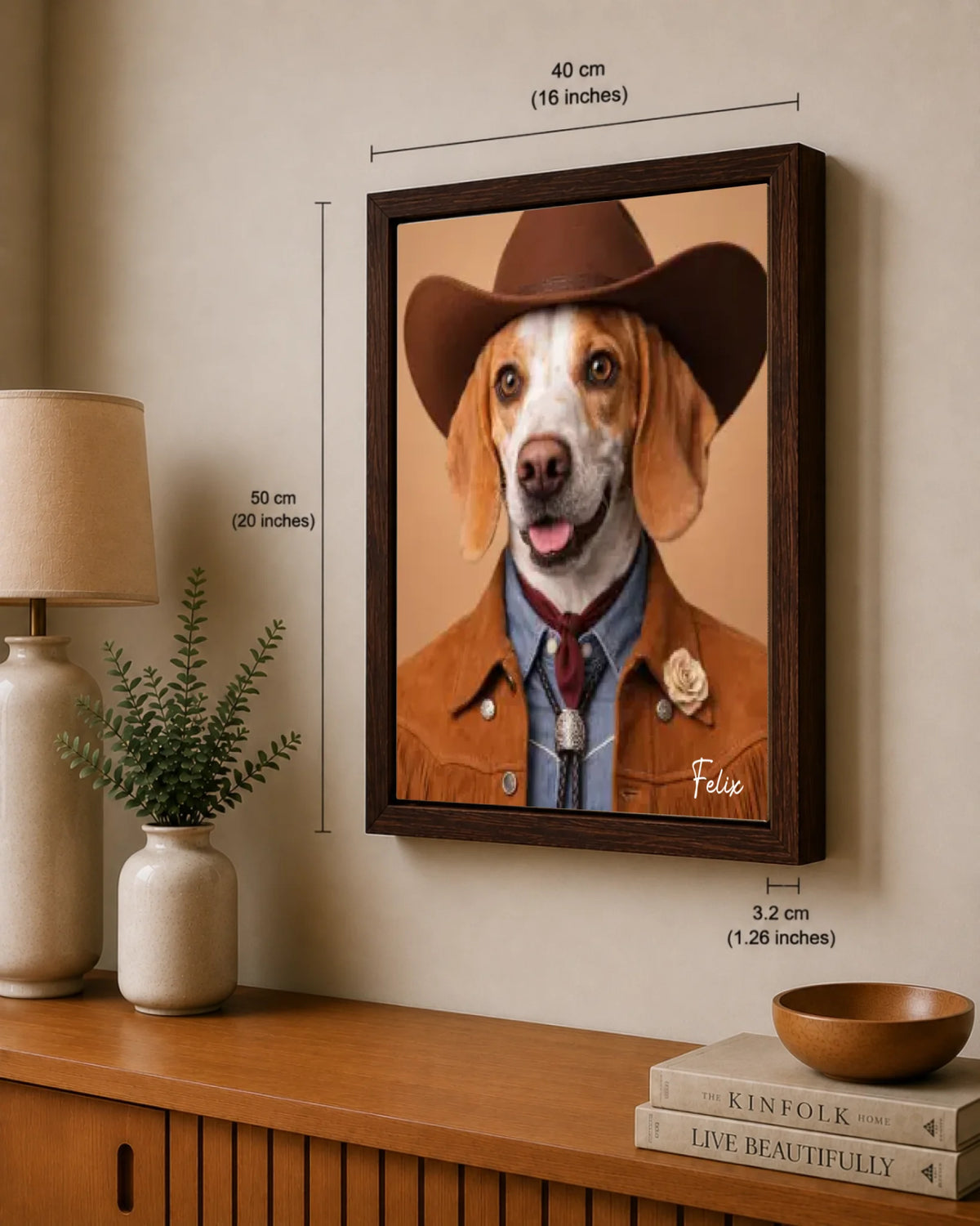 Cowboy-Haustierporträt, Ansicht 34