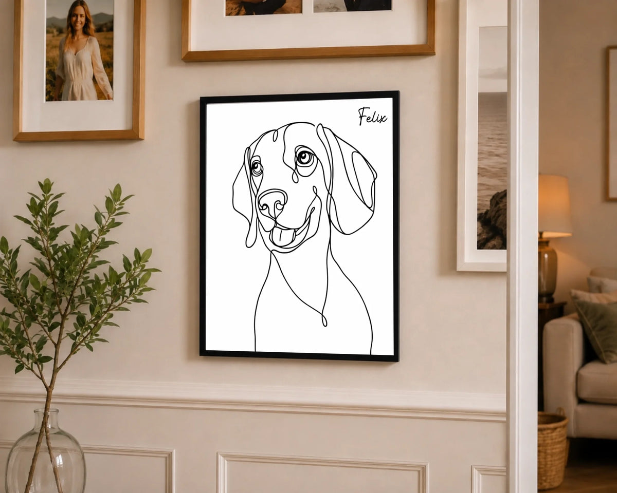 Hundeporträt als einlinige Kunst, Ansicht 9