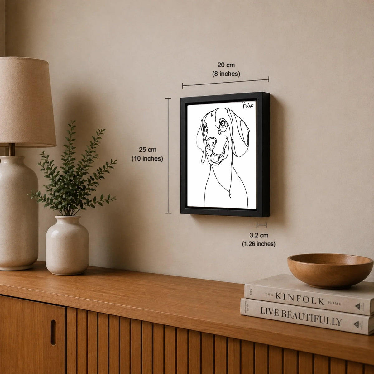 Hundeporträt als einlinige Kunst, Ansicht 21
