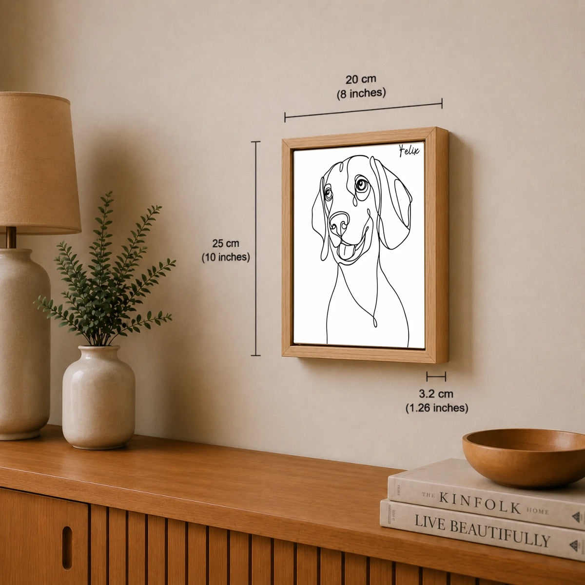 Hundeporträt als einlinige Kunst, Ansicht 25
