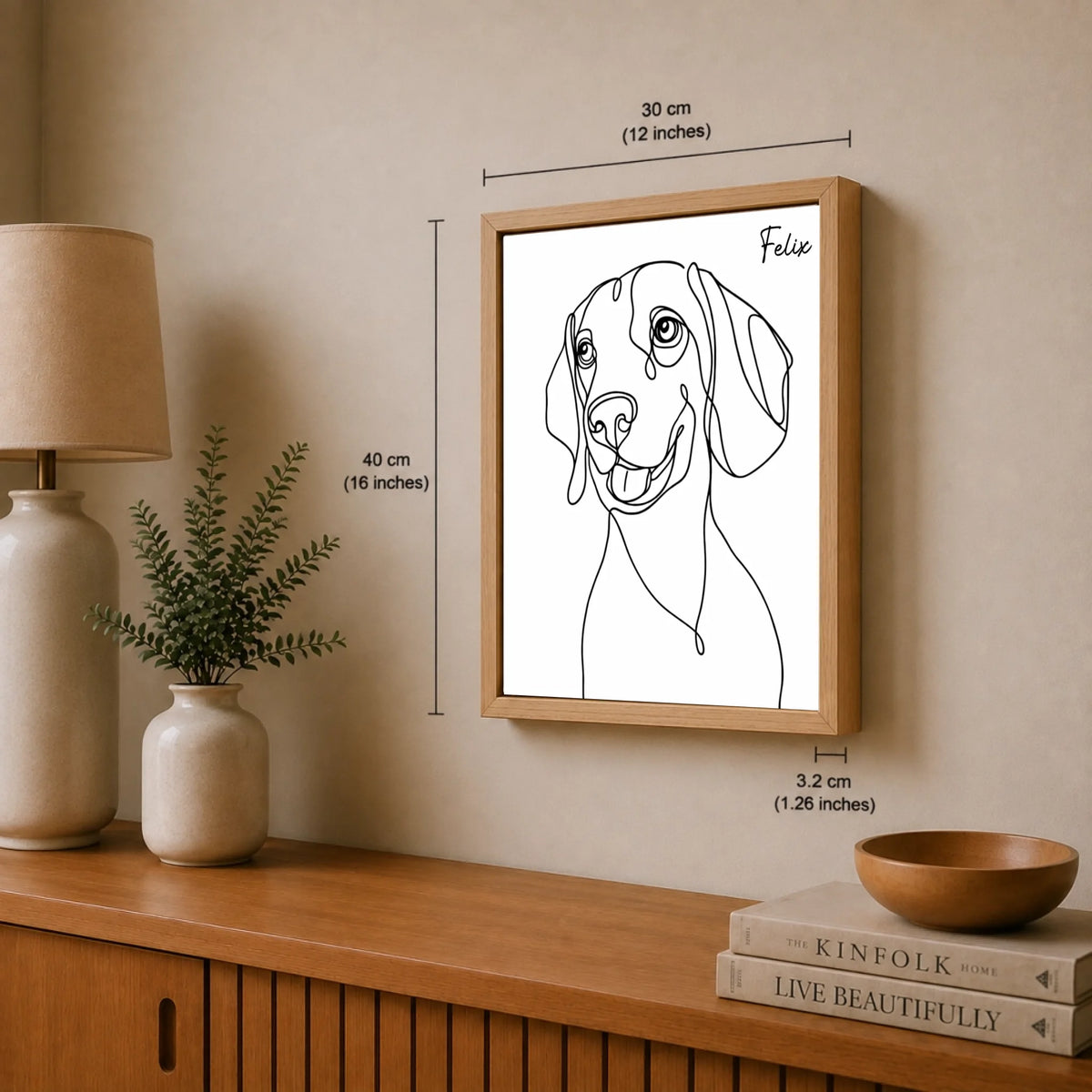 Hundeporträt als einlinige Kunst, Ansicht 27