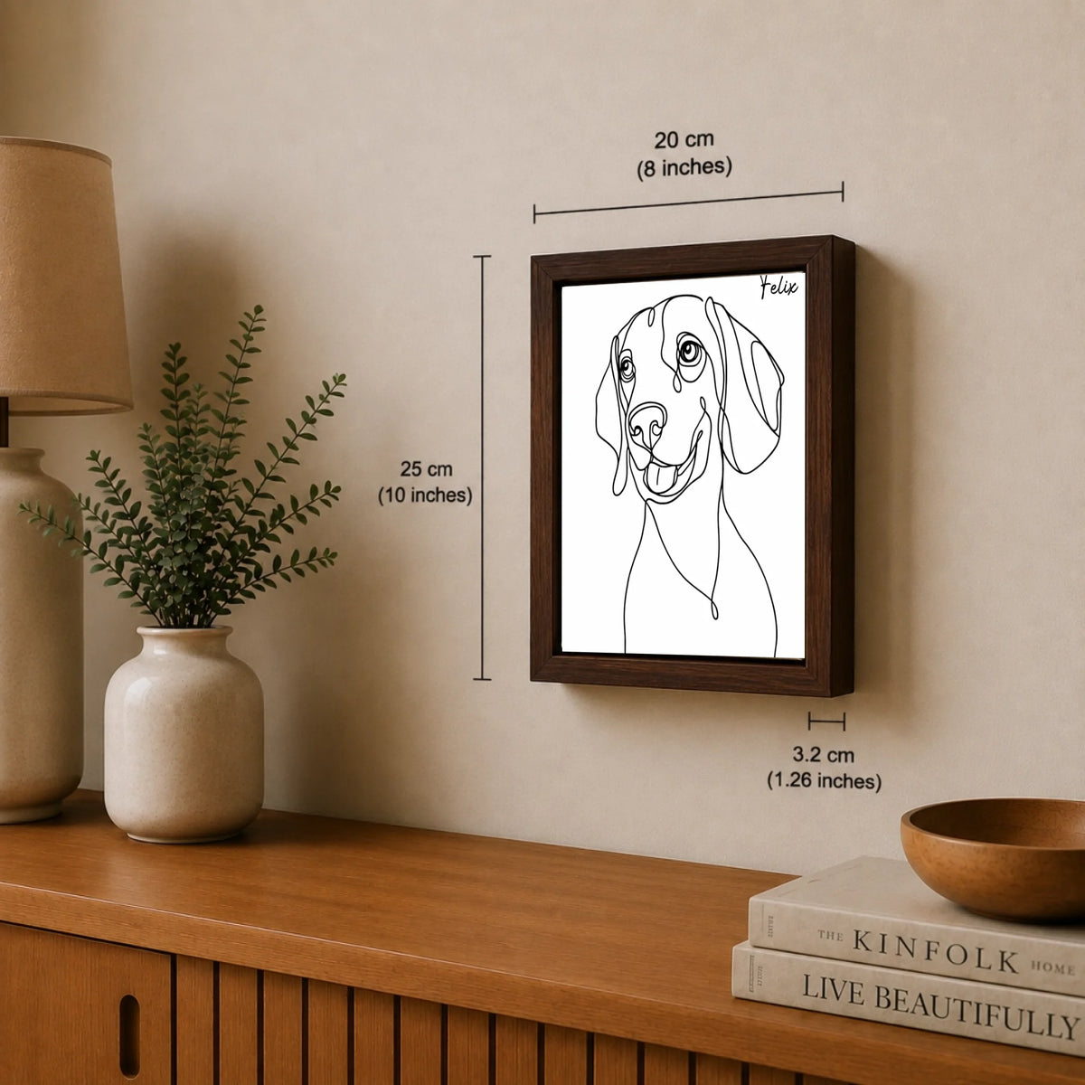 Hundeporträt als einlinige Kunst, Ansicht 31
