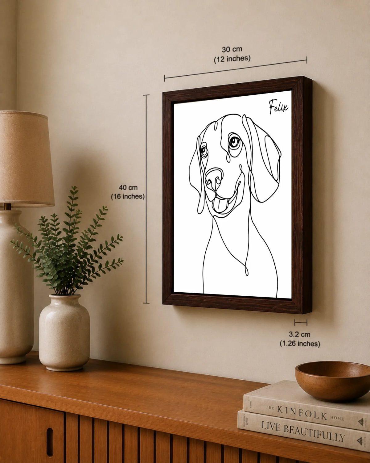 Hundeporträt als einlinige Kunst, Ansicht 32