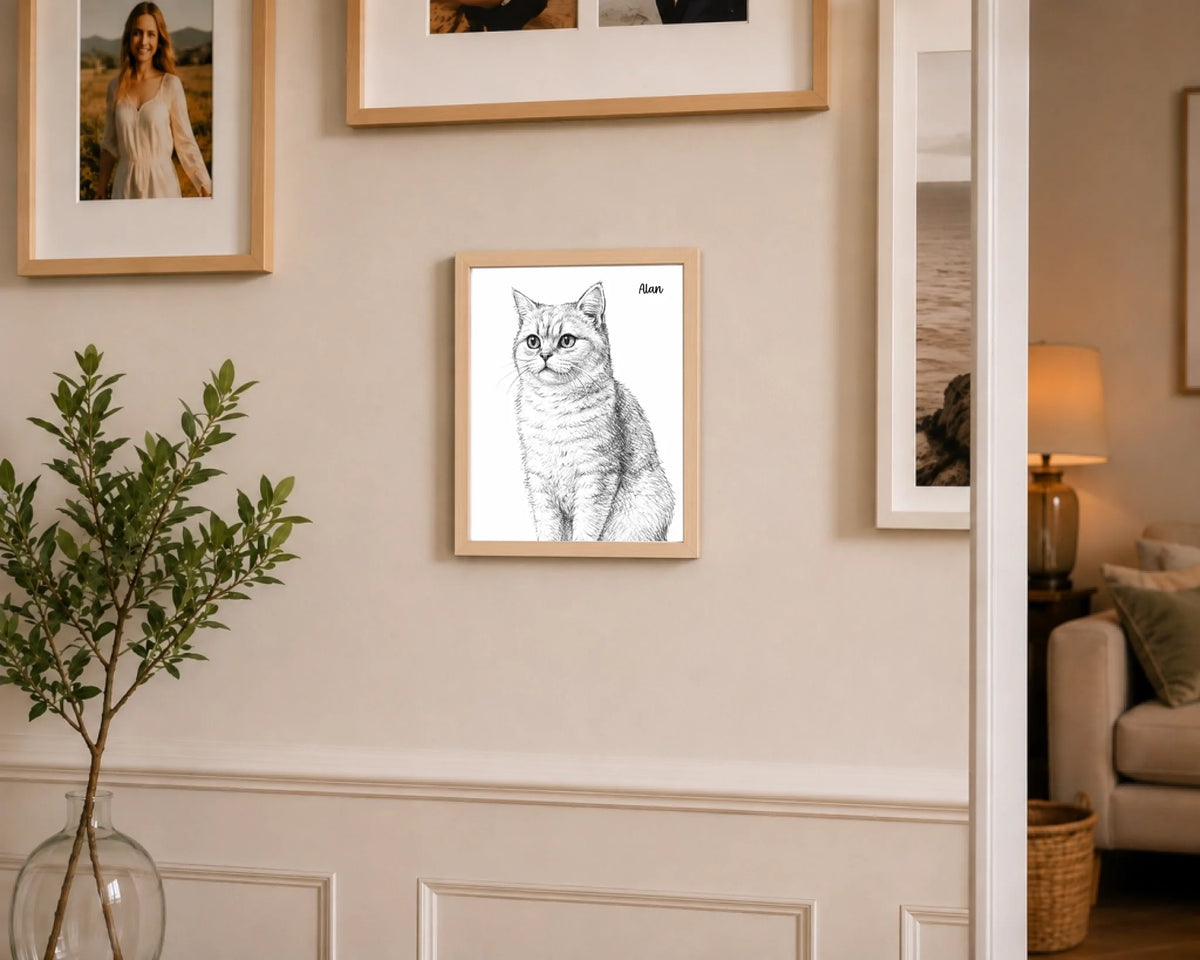 Katzenporträt als Linienkunst, Ansicht 12