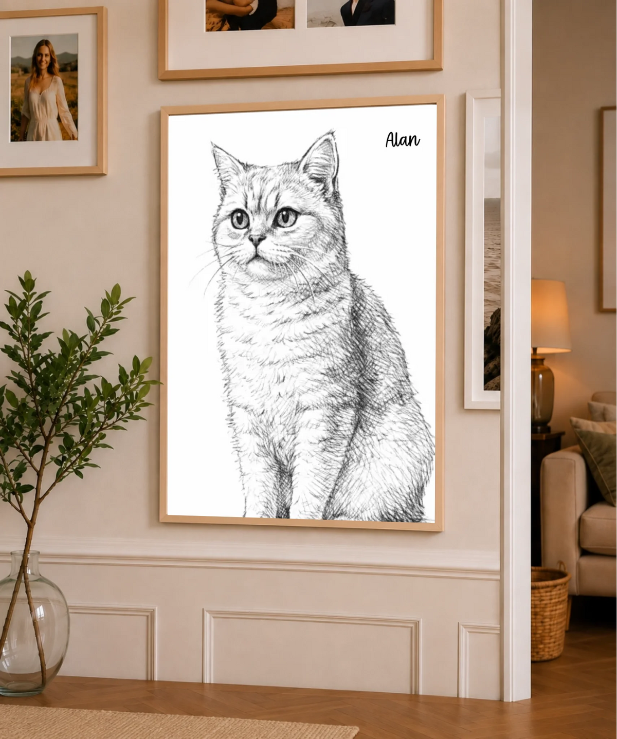 Katzenporträt als Linienkunst, Ansicht 14