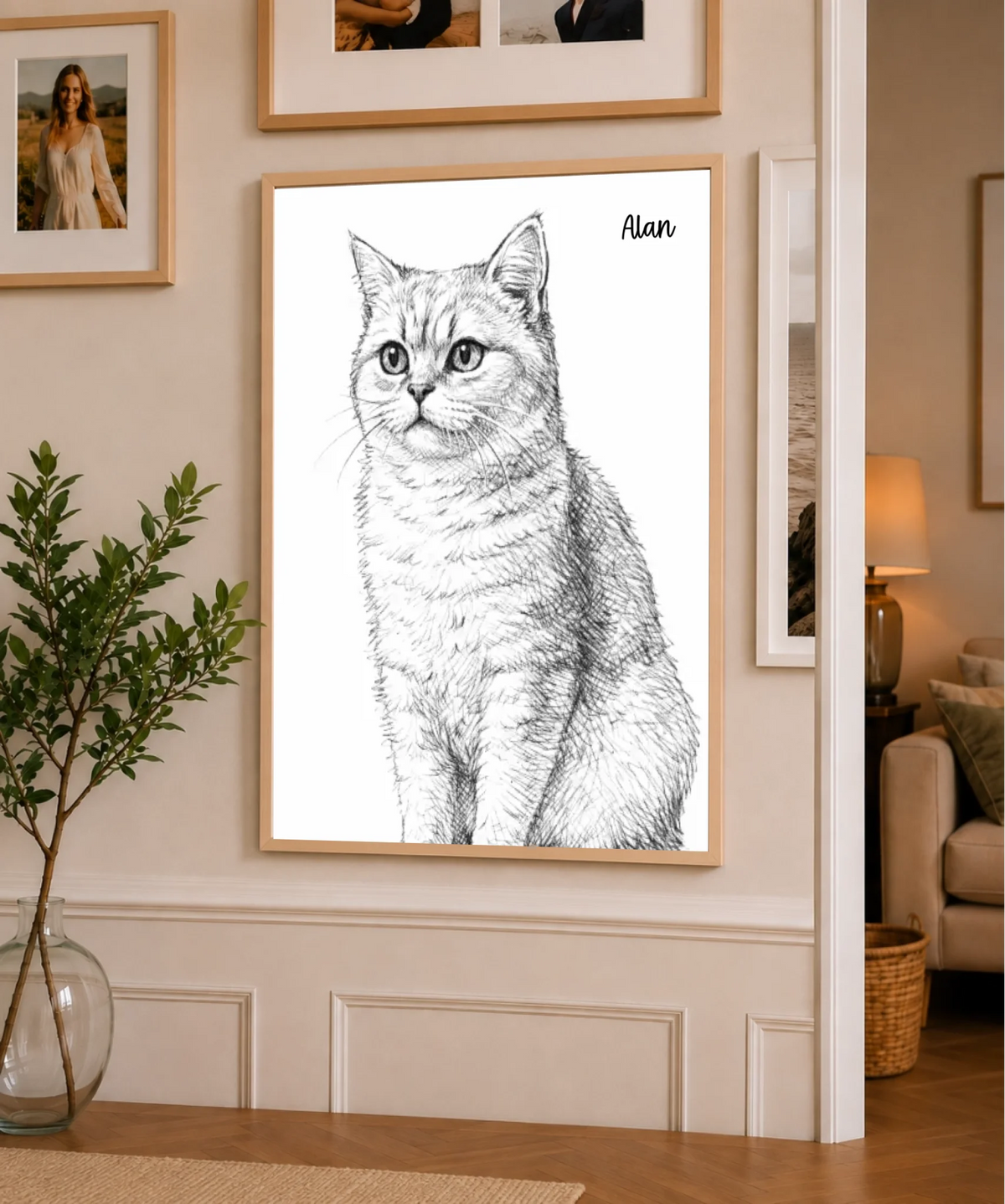 Katzenporträt als Linienkunst, Ansicht 15