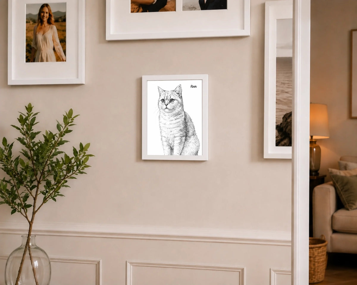 Katzenporträt als Linienkunst, Ansicht 16