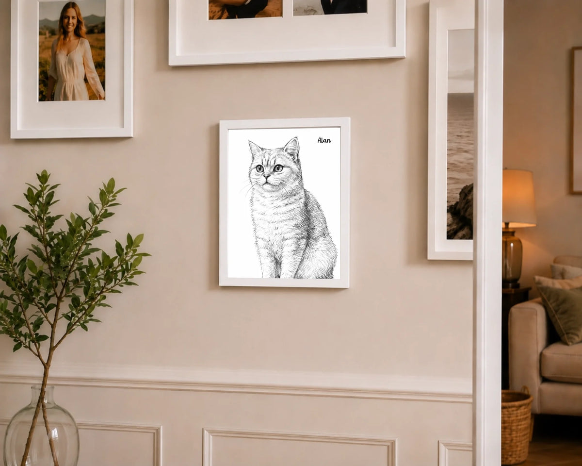 Katzenporträt als Linienkunst, Ansicht 17