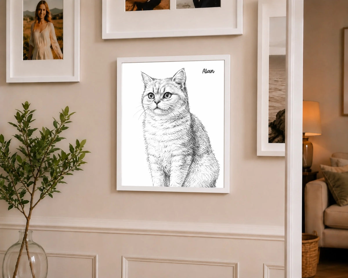 Katzenporträt als Linienkunst, Ansicht 18