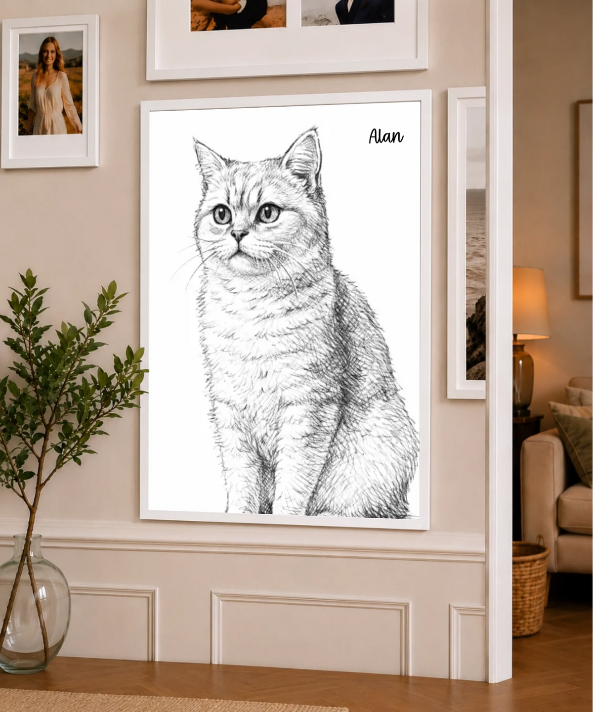 Katzenporträt als Linienkunst, Ansicht 19