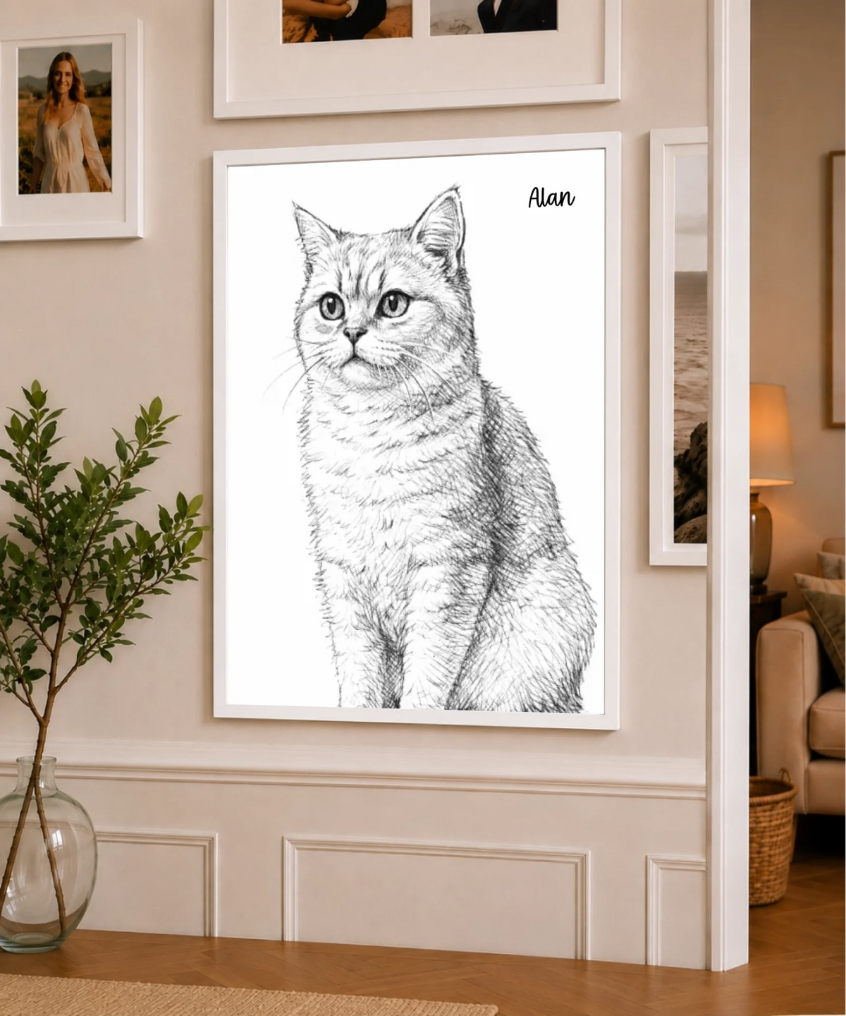 Katzenporträt als Linienkunst, Ansicht 20