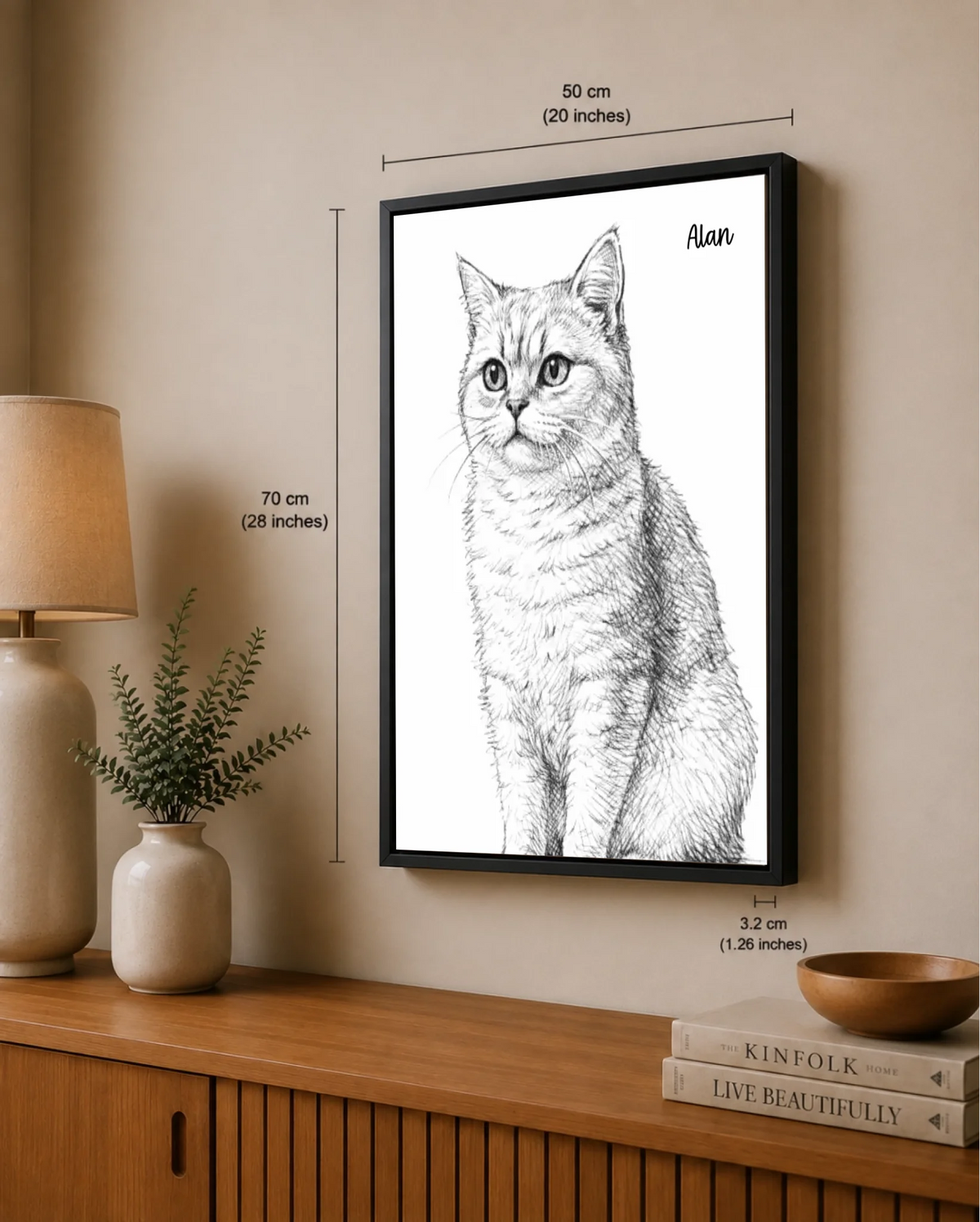 Katzenporträt als Linienkunst, Ansicht 24