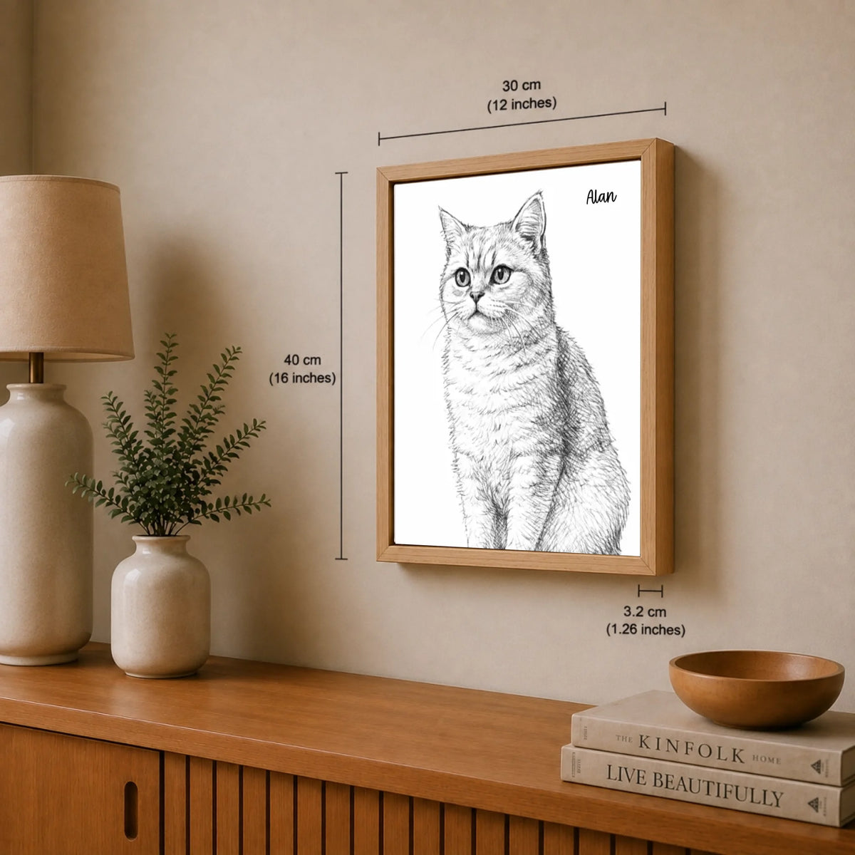 Katzenporträt als Linienkunst, Ansicht 27