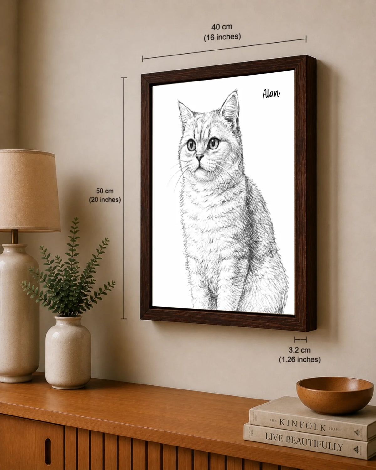 Katzenporträt als Linienkunst, Ansicht 33