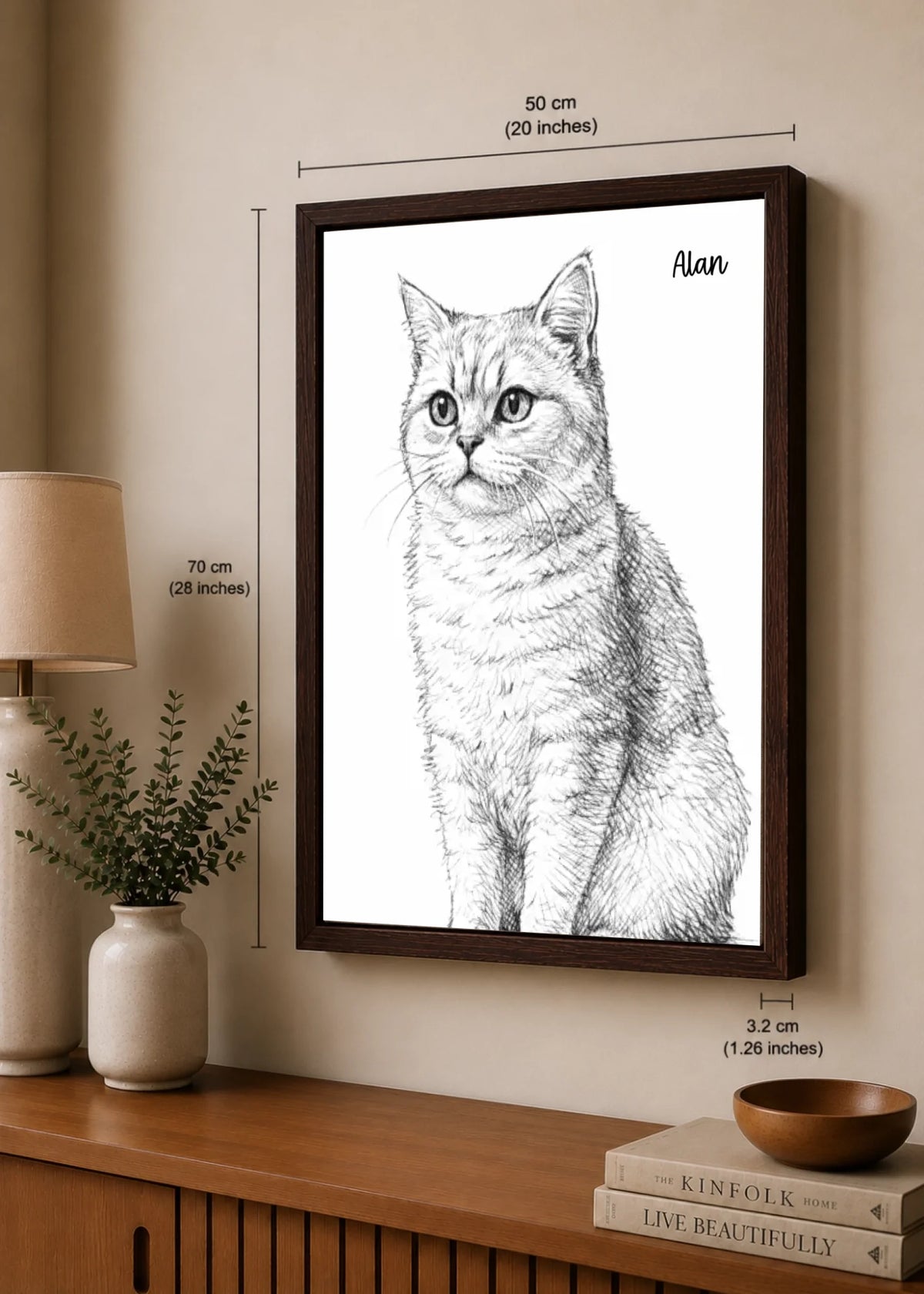 Katzenporträt als Linienkunst, Ansicht 34