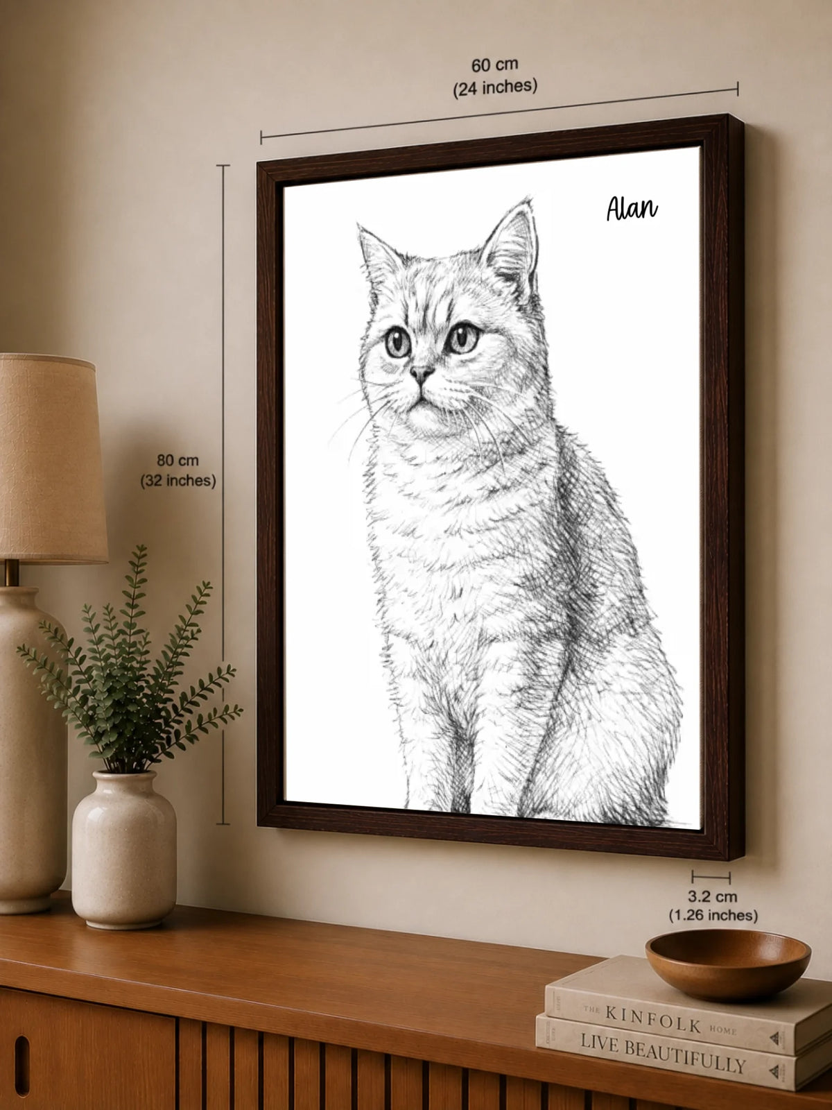 Katzenporträt als Linienkunst, Ansicht 35