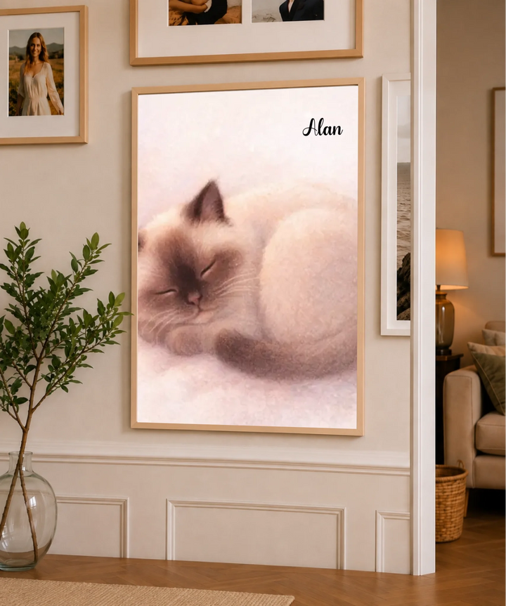Gemütliche Katzen-Schlafillustration